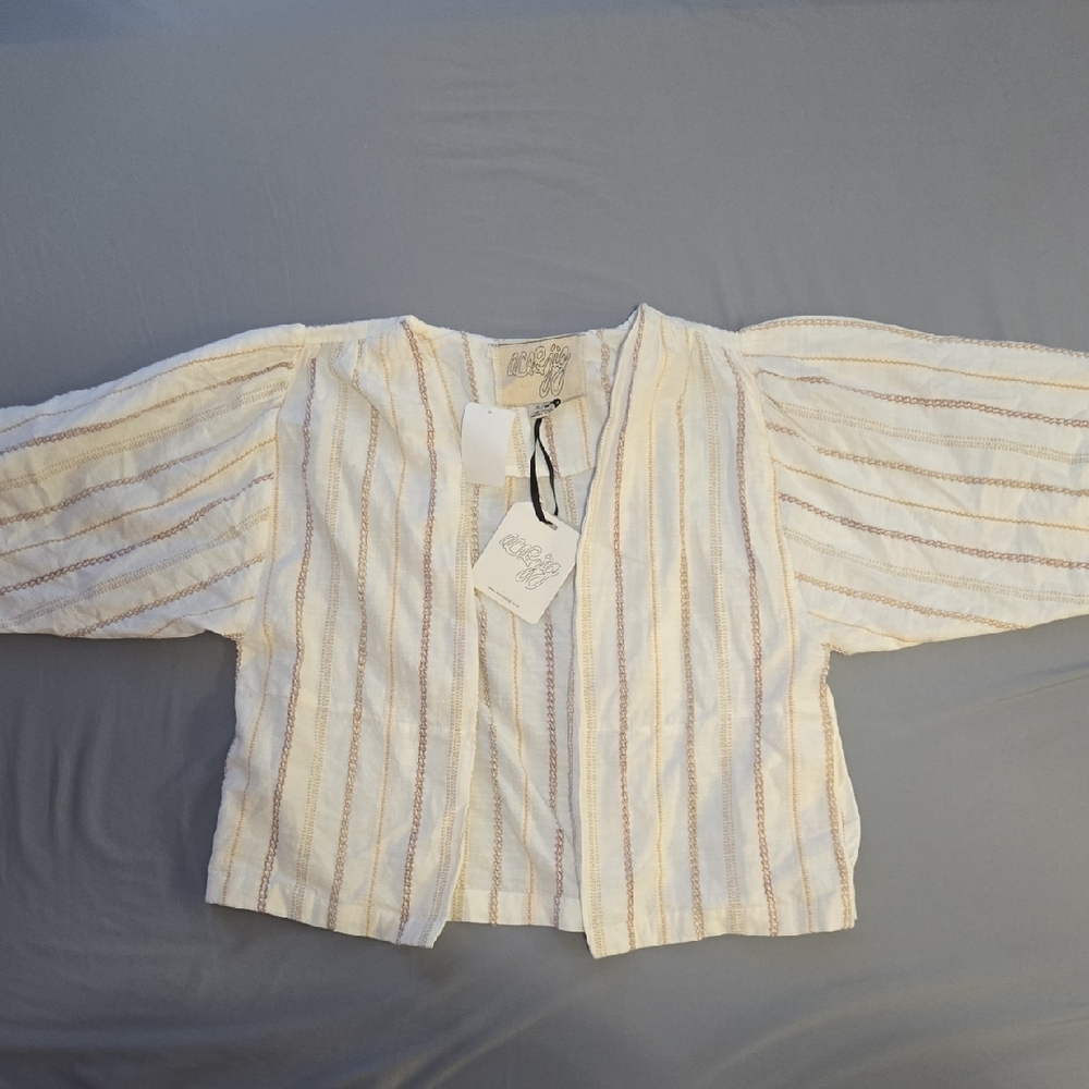 Women's Striped Cream Jacket